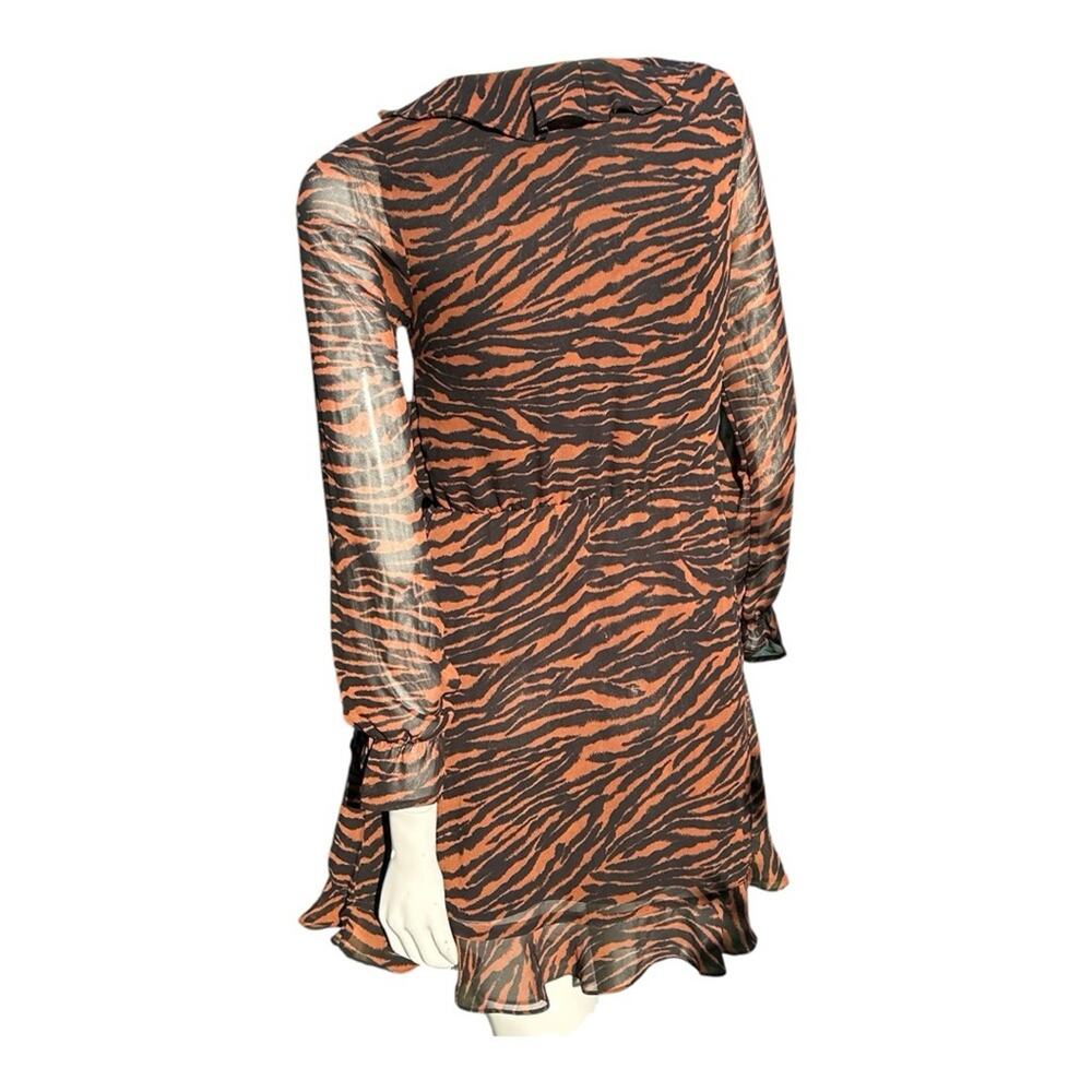 Divided Women's Long Sleeve Tiger Stripe Dress Brown n Black, Size 4 - Picture 2 of 7